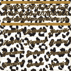Custom White Black-Old Gold 3D Pattern Design Leopard Performance T-Shirt photo 2