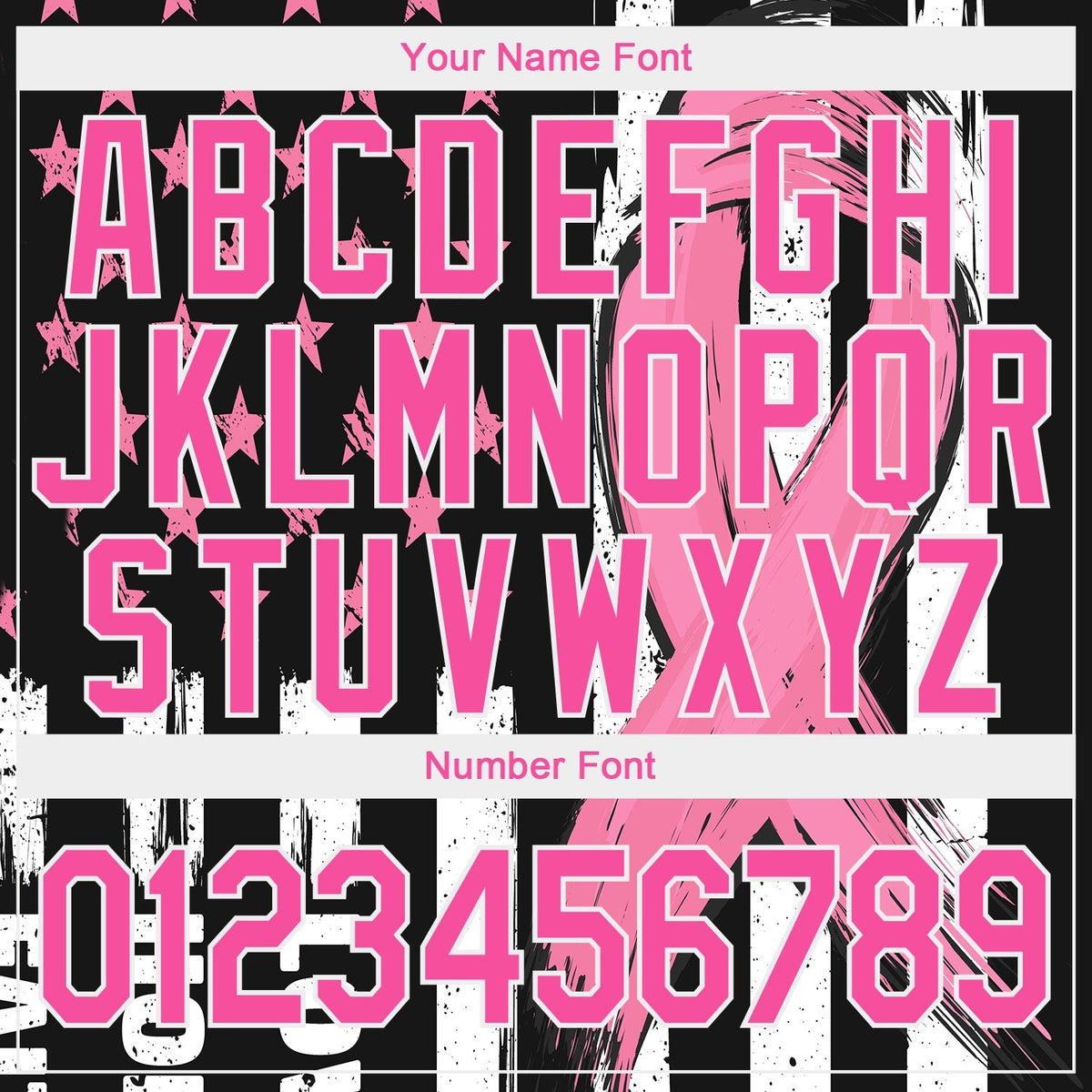 Custom Black Pink-White 3D Pattern Design American Flag With Pink Ribbon Breast Cancer Awareness Month Women Health Care Support Performance T-Shirt photo 3