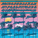 Custom Orange Teal-Navy 3D Pattern Design Sun Beach Hawaii Palm Trees Performance T-Shirt photo 2