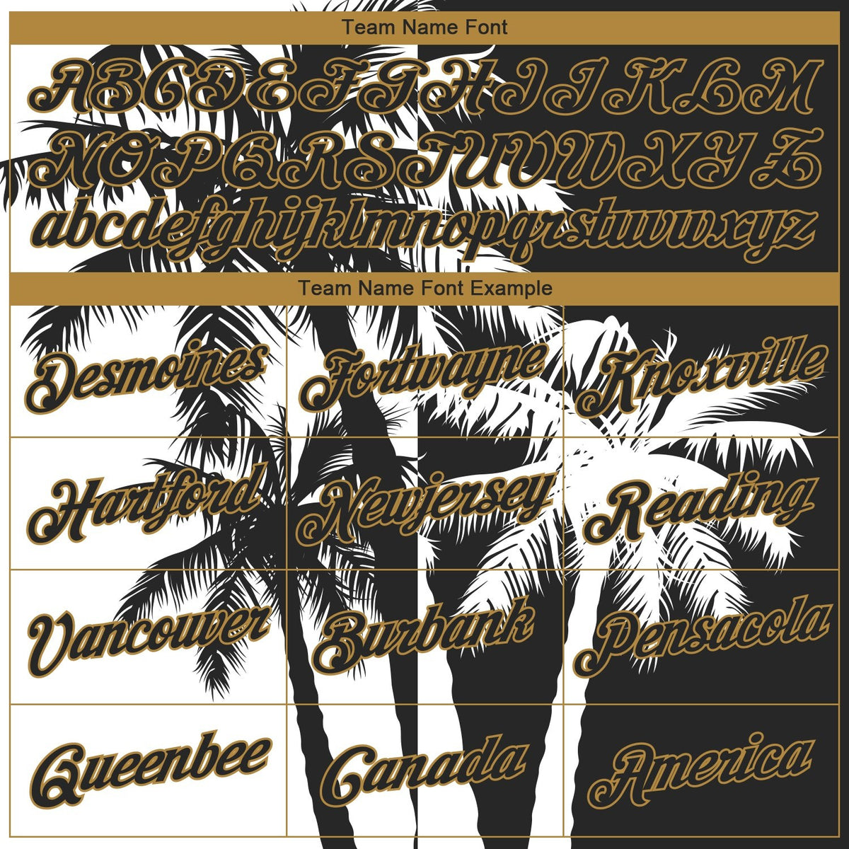 Custom White Black-Old Gold 3D Pattern Design Hawaii Coconut Trees Performance T-Shirt photo 2