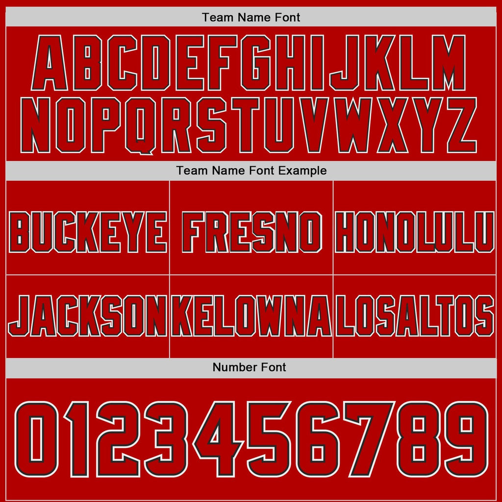 Custom Red Black-White Authentic Abstract Geometric Lines Gradient Football Jersey photo 3