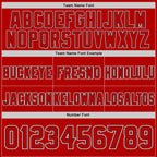 Custom Red Black-White Authentic Abstract Geometric Lines Gradient Football Jersey photo 3