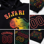 Custom Stitched Black Red 3D Pattern Design Black History Month Africa Safari Sports Pullover Sweatshirt Hoodie detail