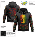 Custom Stitched Black Red 3D Pattern Design Black History Month Africa Safari Sports Pullover Sweatshirt Hoodie photo 2