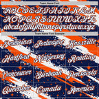 Custom Navy White-Orange Brush Stroke Splatter Starburst Performance T-Shirt photo 2