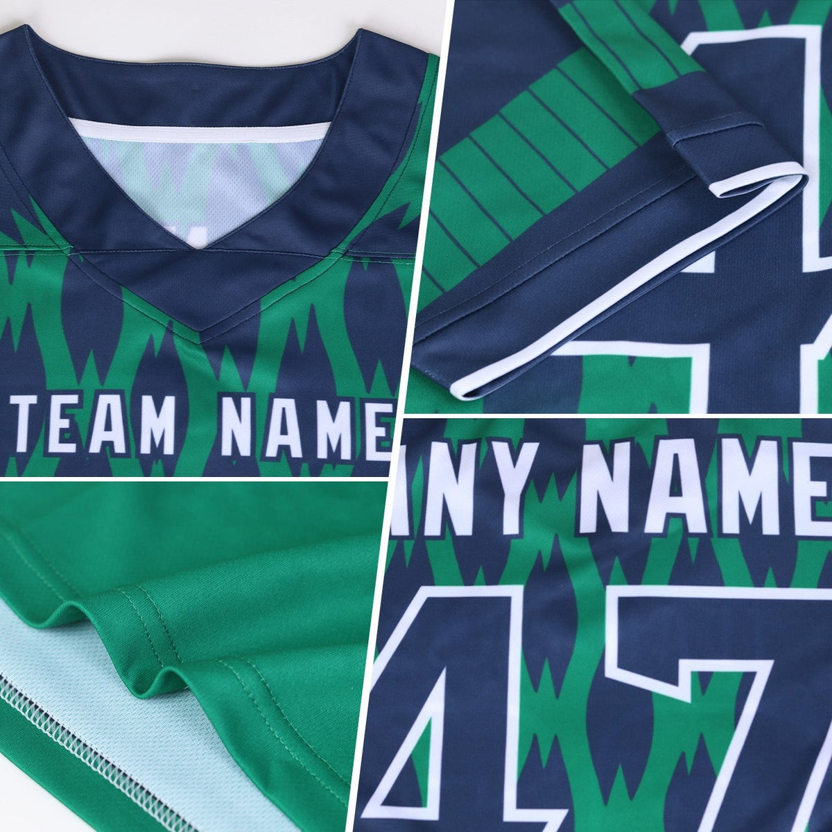 Custom Royal Light Blue-White Authentic Geometric Pixel Grid Fade Football Jersey photo 2
