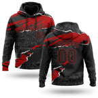 Custom Stitched Black Red 3D Pattern Design Torn Paper Style Sports Pullover Sweatshirt Hoodie
