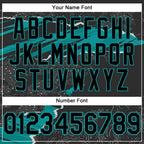 Custom Stitched Black Teal 3D Pattern Design Torn Paper Style Sports Pullover Sweatshirt Hoodie photo 4