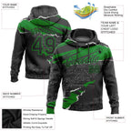 Custom Stitched Black Grass Green 3D Pattern Design Torn Paper Style Sports Pullover Sweatshirt Hoodie photo 2
