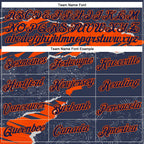 Custom Stitched Navy Orange 3D Pattern Design Torn Paper Style Sports Pullover Sweatshirt Hoodie photo 3
