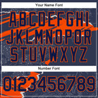 Custom Stitched Navy Orange 3D Pattern Design Torn Paper Style Sports Pullover Sweatshirt Hoodie photo 4