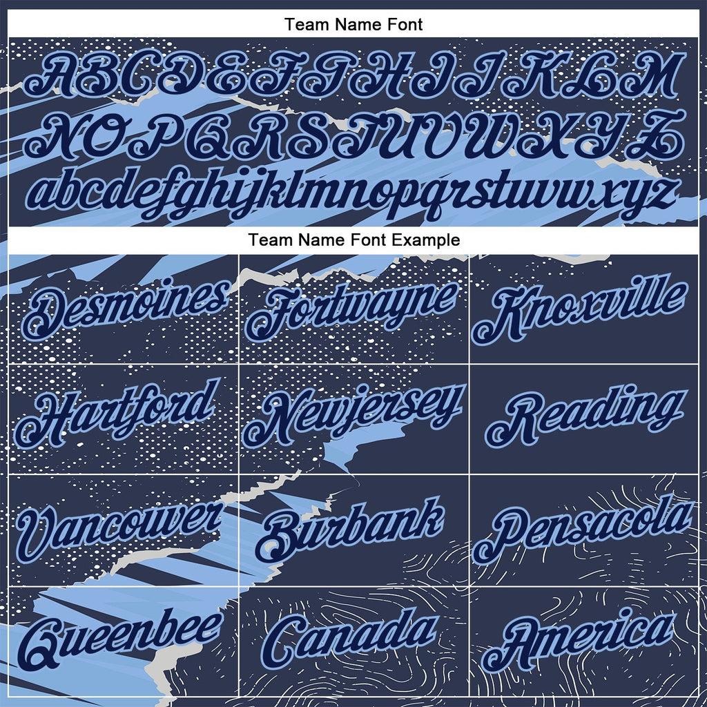 Custom Stitched Navy Light Blue 3D Pattern Design Torn Paper Style Sports Pullover Sweatshirt Hoodie photo 3