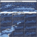 Custom Stitched Navy Light Blue 3D Pattern Design Torn Paper Style Sports Pullover Sweatshirt Hoodie photo 3