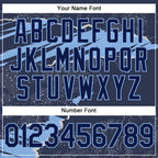 Custom Stitched Navy Light Blue 3D Pattern Design Torn Paper Style Sports Pullover Sweatshirt Hoodie photo 4