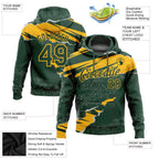 Custom Stitched Green Gold 3D Pattern Design Torn Paper Style Sports Pullover Sweatshirt Hoodie photo 2