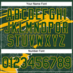 Custom Stitched Green Gold 3D Pattern Design Torn Paper Style Sports Pullover Sweatshirt Hoodie photo 4