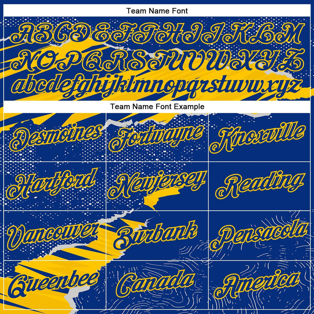 Custom Stitched Royal Yellow 3D Pattern Design Torn Paper Style Sports Pullover Sweatshirt Hoodie photo 3