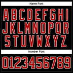Custom Black Red-White Christmas Santa Claus 3D Hockey Lace Neck Jersey photo 3