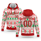 Custom Stitched White Red-Kelly Green Christmas 3D Sports Pullover Sweatshirt Hoodie