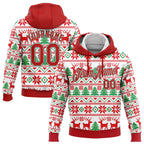 Custom Stitched White Red-Kelly Green Christmas 3D Sports Pullover Sweatshirt Hoodie photo 1