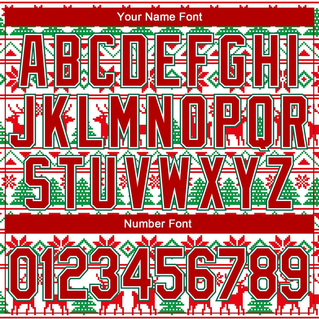 Custom Stitched White Red-Kelly Green Christmas 3D Sports Pullover Sweatshirt Hoodie photo 5