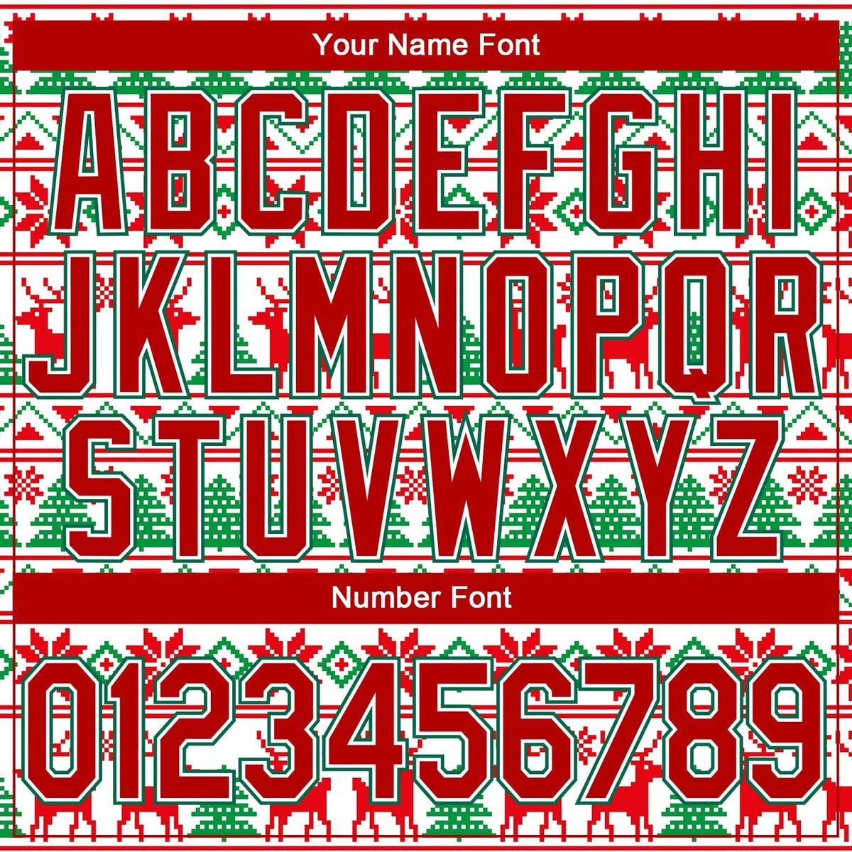 Custom Stitched White Red-Kelly Green Christmas 3D Sports Pullover Sweatshirt Hoodie photo 5