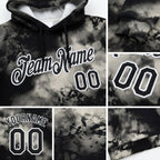 Custom Stitched Tie Dye Black-White 3D Abstract Style Sports Pullover Sweatshirt Hoodie detail