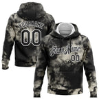 Custom Stitched Tie Dye Black-White 3D Abstract Style Sports Pullover Sweatshirt Hoodie photo 1