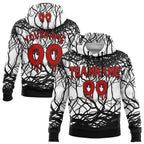 Custom  White Red-Black Halloween Horror Pullover Sweatshirt Hoodie