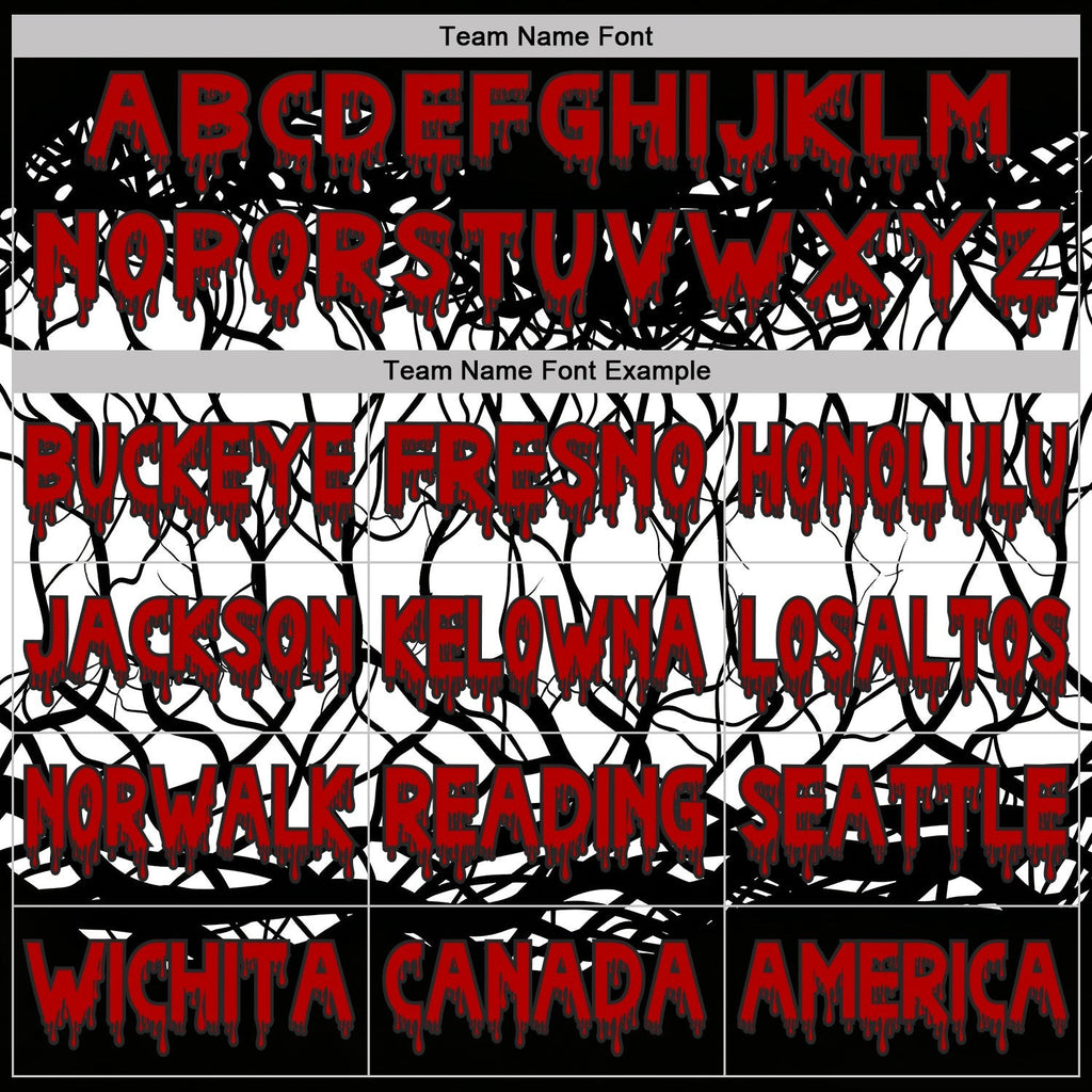 Custom  White Red-Black Halloween Horror Pullover Sweatshirt Hoodie photo 5