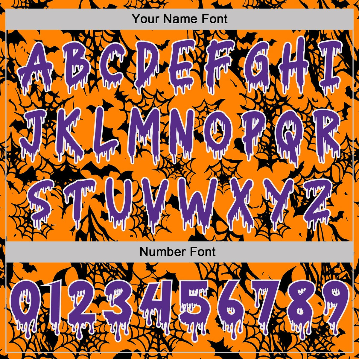 Custom  Bay Orange Purple-White Halloween Bat Net Pullover Sweatshirt Hoodie photo 4