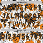 Custom  White Black-Bay Orange Halloween Pumpkin Head & Bat Pullover Sweatshirt Hoodie photo 4