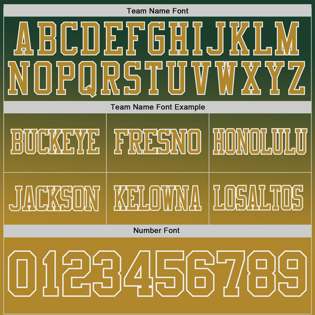 Custom Green Old Gold-White Authentic Gradient Style Twinkle Star Football Jersey photo 2