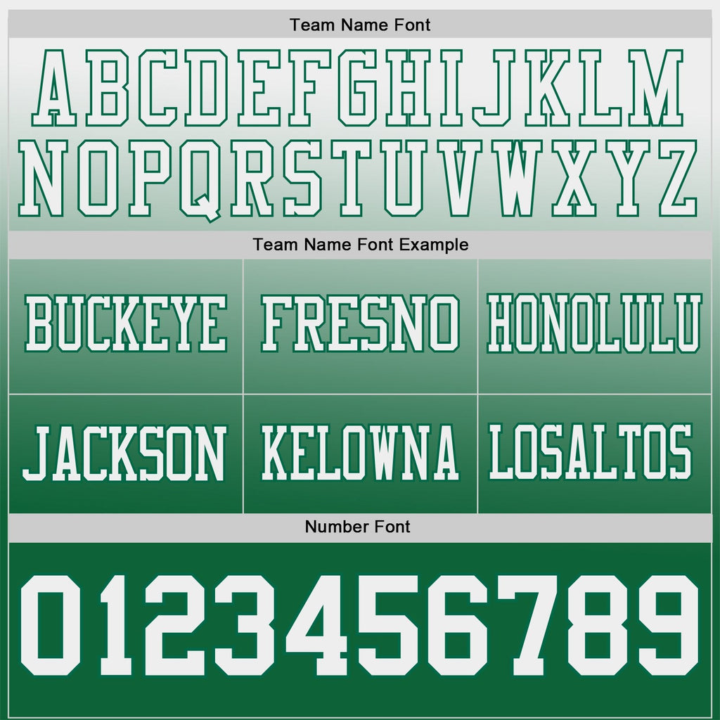 Custom White-Kelly Green Authentic Gradient Style Twinkle Star Football Jersey photo 2