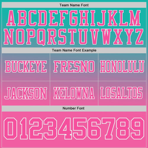 Custom Aqua Pink-White Authentic Gradient Style Twinkle Star Football Jersey photo 2