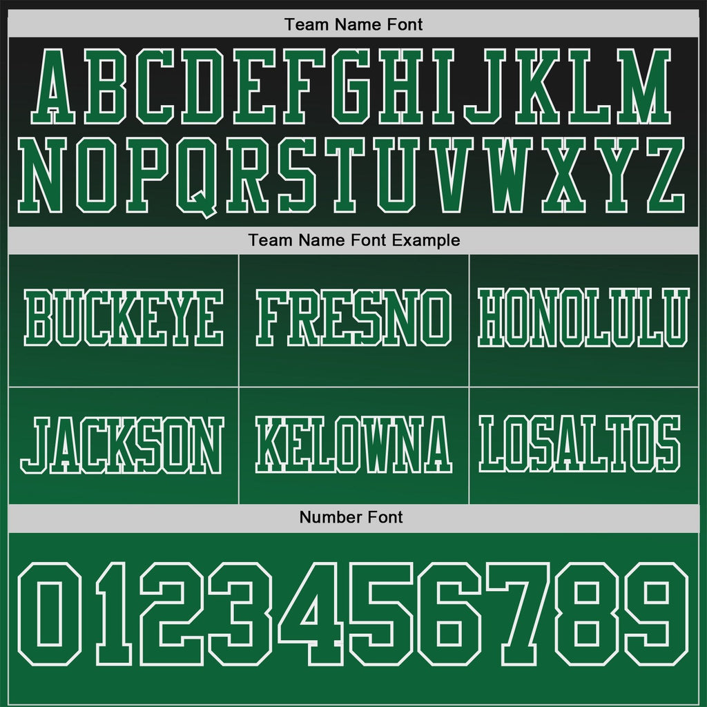 Custom Black Kelly Green-White Authentic Gradient Style Twinkle Star Football Jersey photo 2