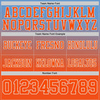 Custom Light Blue Orange-White Authentic Gradient Style Twinkle Star Football Jersey photo 2