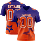 Custom Dark Purple Orange-White Authentic Gradient Style Twinkle Star Football Jersey