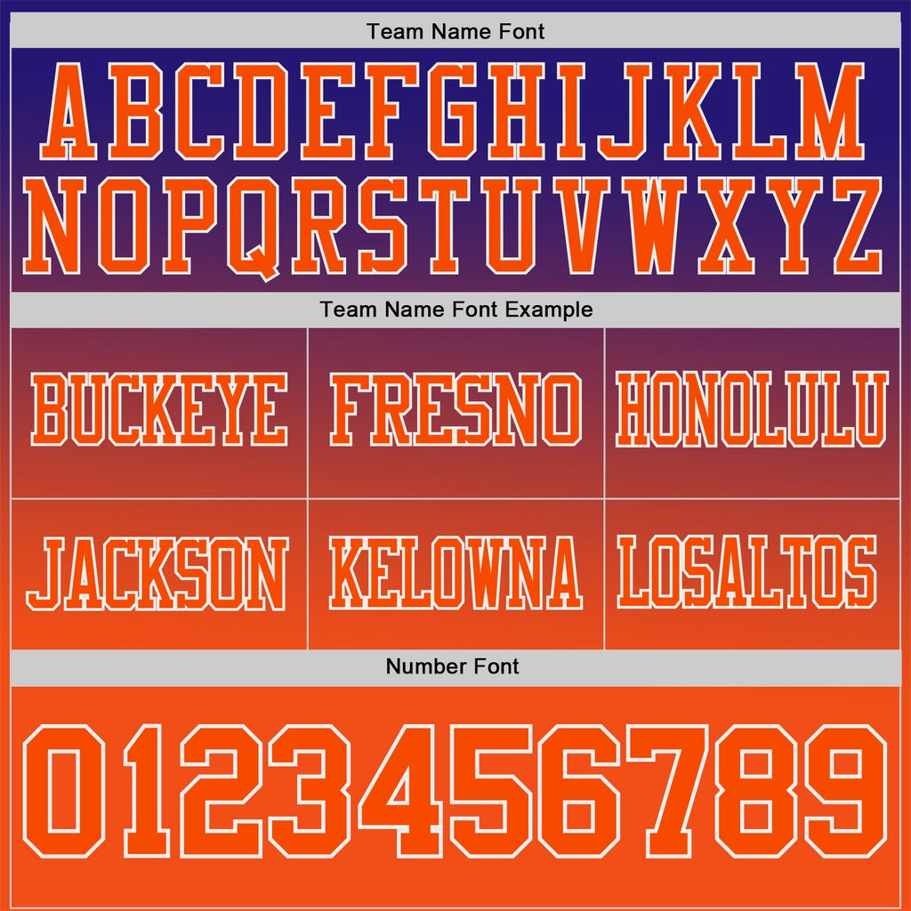 Custom Dark Purple Orange-White Authentic Gradient Style Twinkle Star Football Jersey photo 2