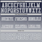 Custom Navy Gray-White Authentic Gradient Style Twinkle Star Football Jersey photo 2