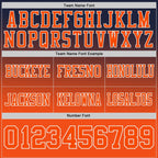 Custom Navy Orange-White Authentic Gradient Style Twinkle Star Football Jersey photo 2