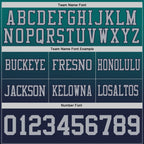 Custom Teal Gray-Navy Authentic Gradient Style Twinkle Star Football Jersey photo 2