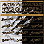 Custom Graffiti Pattern Black-Old Gold 3D Scratch Authentic Basketball Jersey photo 2