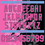 Custom Graffiti Pattern Pink Black-Light Blue 3D Scratch Authentic Basketball Jersey photo 3