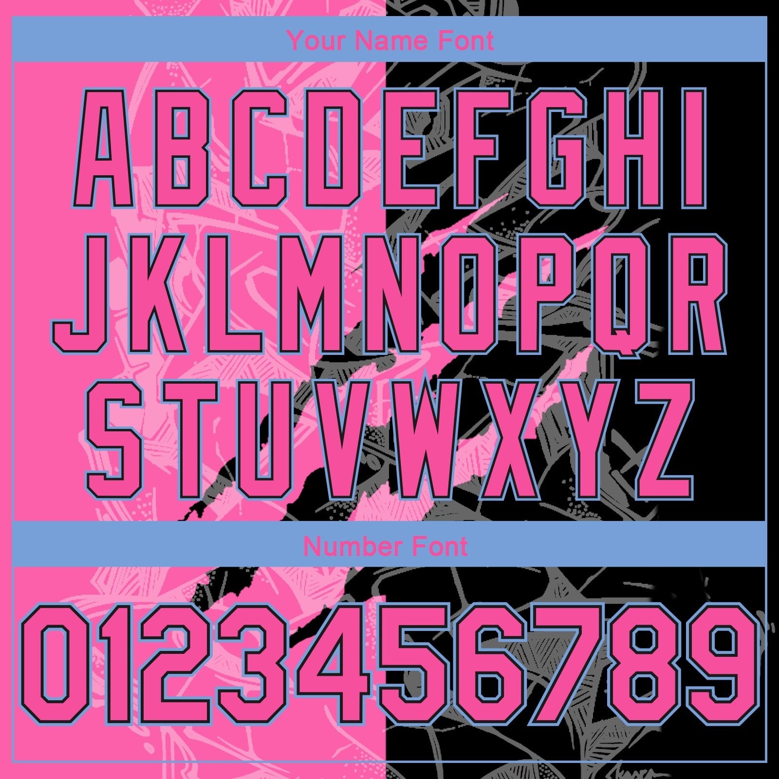 Custom Graffiti Pattern Pink Black-Light Blue 3D Scratch Authentic Basketball Jersey photo 3