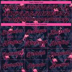 Custom Black Pink-Light Blue 3D Pattern Design Flamingo Authentic Basketball Jersey photo 3