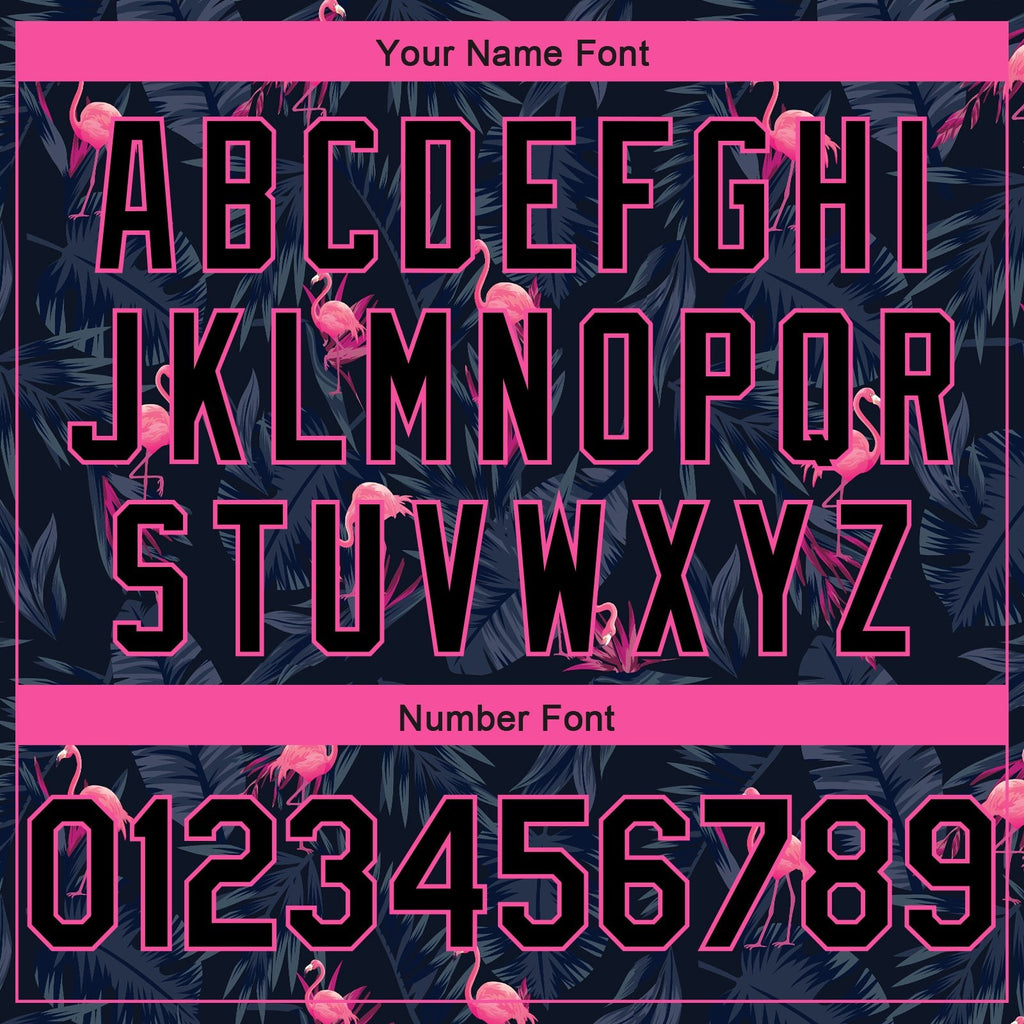Custom Black Pink-Light Blue 3D Pattern Design Flamingo Authentic Basketball Jersey photo 4