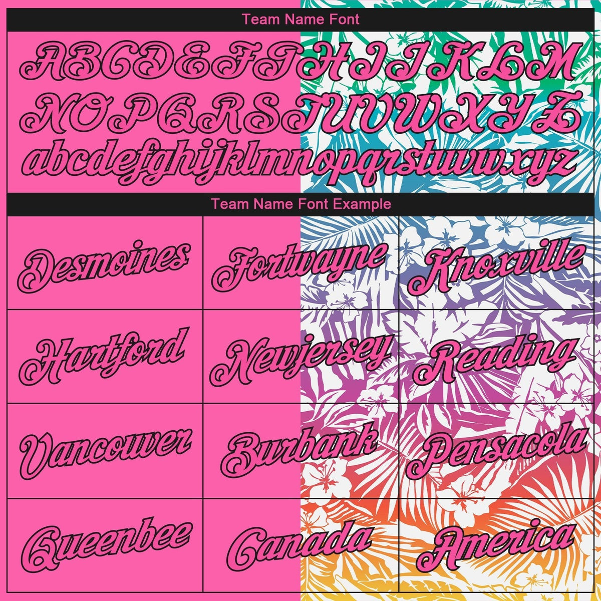 Custom Pink Black 3D Pattern Tropical Hawaii Palm Leaves Authentic Basketball Jersey photo 2