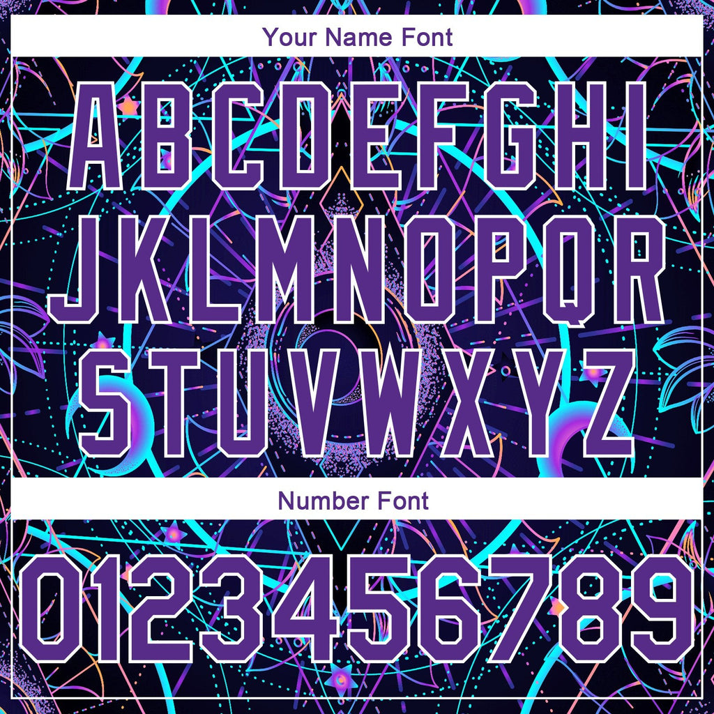 Custom Purple White 3D Pattern Design Magic Mushrooms Over Sacred Geometry Psychedelic Hallucination Authentic Basketball Jersey photo 3