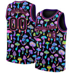 Custom Black Pink 3D Pattern Design Magic Mushrooms Psychedelic Hallucination Authentic Basketball Jersey photo 1